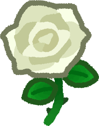 a white rose on a green stem
